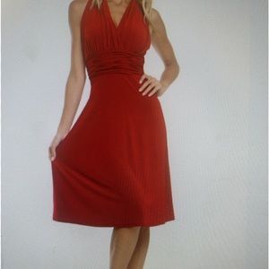 Evan-Picone Sleeveless Red Stretch Dress